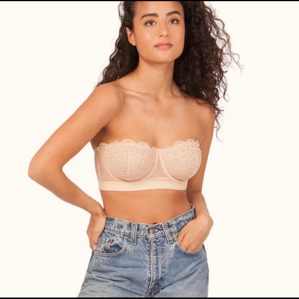 Lively 32D Bra Toasted Almond Strapless or Straps!